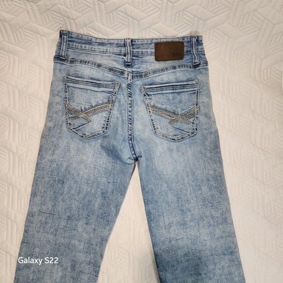BKE Jake Jeans Men Light Wash Distressed Relaxed Denim straight leg style 30x30 - Picture 8 of 13